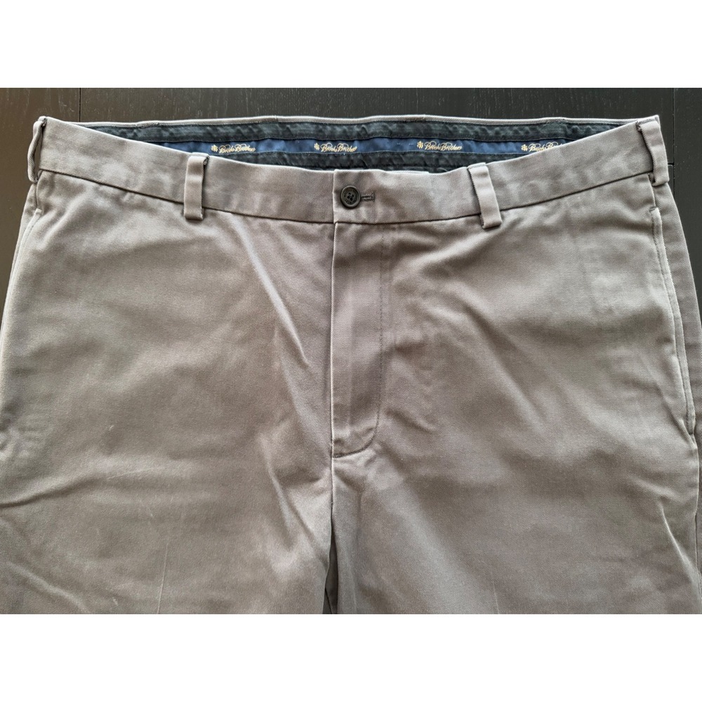 Brook Brothers Clark‎ Fit Advantage Chino Pant Mens 36x33* Gray Cotton Straight